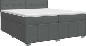 vidaXL Κρεβάτι box spring με στρώμα Σκούρο Γκρι 200 x 200 cm Ύφασμα