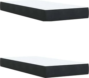 vidaXL Κρεβάτι Boxspring με Στρώμα Μαύρο 200x200 εκ. Βελούδινο