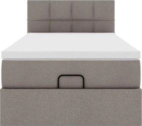vidaXL Οθωμανικό κρεβάτι με στρώμα Taupe 90x190cm ύφασμα
