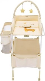VEVOR Foldable Baby Changing Diaper Station with Side Basket &amp; Hanging Rod Beige