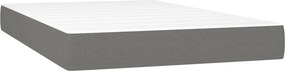 vidaXL Κρεβάτι Boxspring με Στρώμα &amp; LED Σκ.Γκρι 120x200 εκ Υφασμάτινο