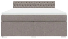 vidaXL Κρεβάτι Boxspring με Στρώμα Taupe 180x200 εκ. Υφασμάτινο