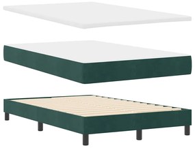 vidaXL Κρεβάτι με ελατήρια Σκούρο πράσινο 120 x 190 cm Βελούδο