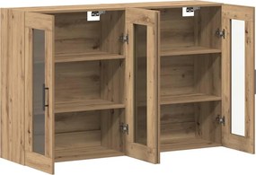 vidaXL Ντουλάπια Τοίχου 2 pcs Βελανιδιά Τέχνη και Μαύρο