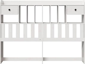 vidaXL Κεφαλάρι με Αποθ. Χώρο Λευκό 150 εκ. από Μασίφ Ξύλο Πεύκου