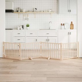 vidaXL Διαχωριστικό Σκύλων/Πόρτα Πτυσσόμενο 4 Πάνελ 320εκ. Μασίφ Ελάτη