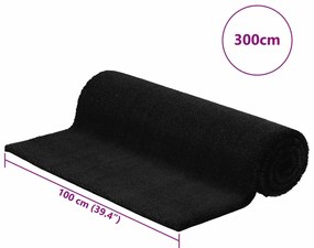 vidaXL Πατάκι Εισόδου Μαύρο 100 x 300 εκ. Θυσανωτός Κοκοφοίνικας