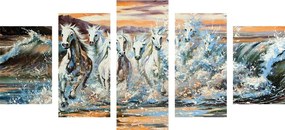 Εικόνα 5 τμημάτων άλογα που σχηματίζονται από νερό - 100x50