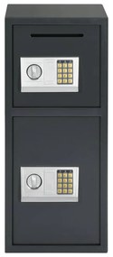 vidaXL Ψηφιακός Σαφής Σκούρο Γκρι 35x31x80 εκ Ατσάλι