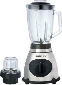Sokany Μπλέντερ για Smoothies με Γυάλινη Κανάτα 1.5lt 400W Γκρι SK-148S