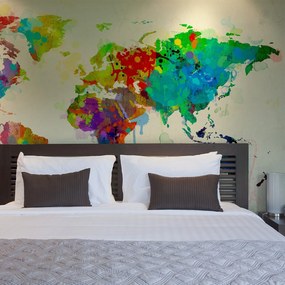 Φωτοταπετσαρία - Paint splashes map of the World 200x154