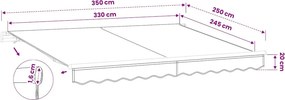 vidaXL Ανταλλακτικό Ύφασμα Τέντας Καφέ 350x250 εκ. Πολυεστέρας