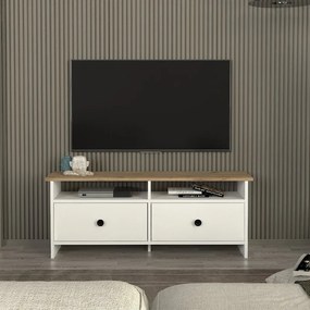 Έπιπλο τηλεόρασης Gradias λευκό-sapphire oak 120x29x46εκ