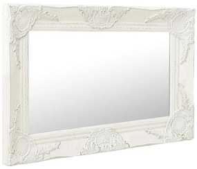 Καθρέφτης Τοίχου με Μπαρόκ Στιλ Λευκός 60 x 40 εκ. - Λευκό