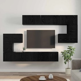 vidaXL Σετ επίπλου τηλεόρασης 10 pcs Μαύρη δρυς 60 x 30 x 30 cm