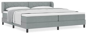 vidaXL Κρεβάτι box spring με στρώμα Ανοιχτό γκρι 200 x 200 cm ύφασμα