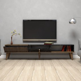 Έπιπλο Τηλεόρασης Καρυδιά / Μαύρο CUSURO 180x35x40