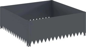 vidaXL Περίγραμμα γκαζόν 100 x 100 x 35 cm Ατσάλι Ανθρακί
