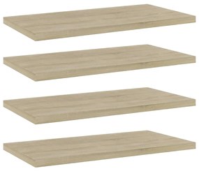 vidaXL Ράφια Βιβλιοθήκης 4 τεμ. Sonoma Δρυς 40x20x1,5 εκ. Επεξ.Ξύλο