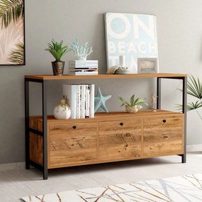 Μπουφές Πεύκο Atlantic / Μαύρο NERO 120x30x75