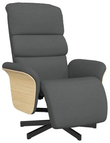 vidaXL Πολυθρόνα Ανακλινόμενη με Υποπόδιο Σκούρο Γκρι Υφασμάτινη