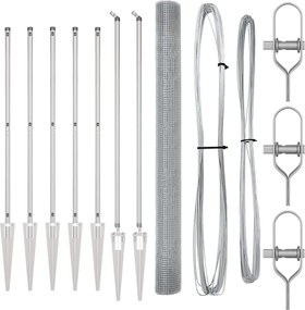 vidaXL Στύλος Περιφράξεων Ασημί 10 x 1,6 μ (25 x 25 χλστ. δίκτυο)