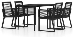 vidaXL Σετ Τραπεζαρίας Κήπου 5 Τεμαχίων Μαύρο
