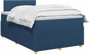 vidaXL Κρεβάτι box spring με στρώμα Μπλε 120 x 190 cm Ύφασμα
