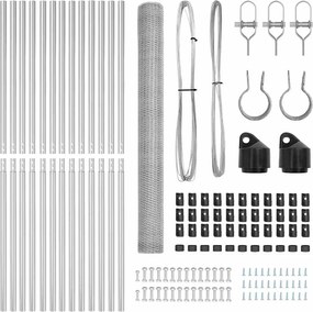 vidaXL Στύλος Περιφράξεων Ασημί 25 x 1,5 μ (25 χιλ. πλέγμα) Ατσάλι
