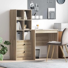 vidaXL Γραφείο με συρτάρι με ράφι με αποθήκευση 2 pcs Δρύς Sonoma