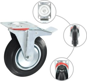 vidaXL Ρόδες Περιστρεφόμενες με Διπλό Φρένο 4 τεμ. 200 χιλ.