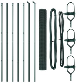 vidaXL Σέτ Πόλων Φράχτη  Σετ 2 Πράσινο Ατσάλι, PVC 10 x 1 μ Ανθεκτικό