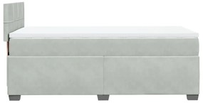 vidaXL Κρεβάτι Boxspring με Στρώμα Ανοιχτό Γκρι 80x200 εκ. Βελούδινο