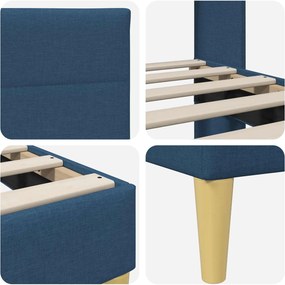 vidaXL Σκελετός Κρεβατιού Μπλε 200 x 200 cm Ύφασμα