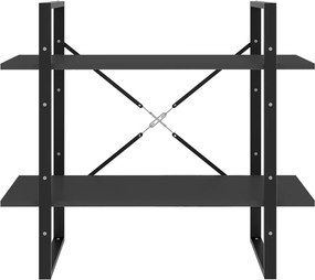 vidaXL Βιβλιοθήκη με 2 Ράφια Γκρι 80 x 30 x 70 εκ. από Επεξ. Ξύλο