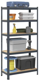 vidaXL Ραφιέρα Αποθήκευσης 5 Επιπέδων Ανθρακί από Ατσάλι &amp; Επεξ. Ξύλο