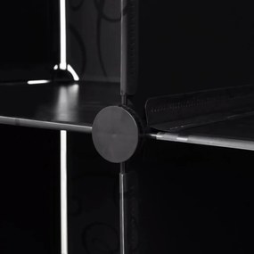 vidaXL Ντουλάπα Σπονδυλωτή 18 Τμήματα Ασπρόμαυρη 37 x 146 x 180,5 εκ