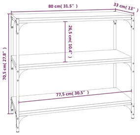 ΒΙΒΛΙΟΘΗΚΗ ΜΑΥΡΗ 80 X 33 X 70,5 ΕΚ. ΕΠΕΞΕΡΓΑΣΜΕΝΟ ΞΥΛΟ &amp; ΑΤΣΑΛΙ 819337