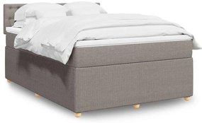 vidaXL Κρεβάτι Boxspring με Στρώμα Taupe 140x190 εκ. Υφασμάτινο