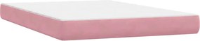 vidaXL Κρεβάτι Boxspring με Στρώμα Ροζ 140x210 εκ. Βελούδινο