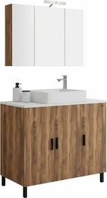 Drop Roma 101x40 Top Baroque Oak - Πάγκος με Νιπτήρα &amp; Κρυφοντουλαπο