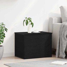 vidaXL Κουτί αποθήκευσης με καπάκι Μαύρη Δρυς 60x42x46 εκ. Κατασκευασμένο ξύλο