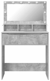 vidaXL Τραπέζια Ντυσίματος Κρεβατοκάμαρας με συρτάρι Σκυρόδεμα Γκρι