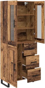 vidaXL Highboard 2 pcs Παλιό Ξύλο 69,5 x 34 x 180 εκ.