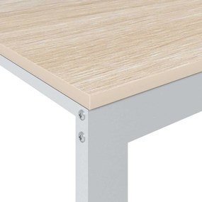 vidaXL Γραφείο Υπολογιστή Λευκό/Δρυς 110 x 60 x 73 εκ. από Μοριοσανίδα