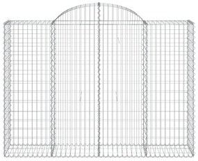 Συρματοκιβώτια Τοξωτά 18 τεμ. 200x50x140/160 εκ. Γαλβαν. Ατσάλι - Ασήμι