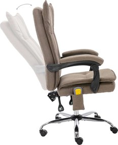 vidaXL Πολυθρόνα Γραφείου Μασάζ  Χρώμα Taupe Υφασμάτινη