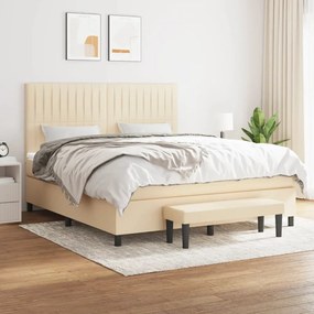 ΚΡΕΒΑΤΙ BOXSPRING ΜΕ ΣΤΡΩΜΑ ΚΡΕΜ 180X200 ΕΚ. ΥΦΑΣΜΑΤΙΝΟ 3136778