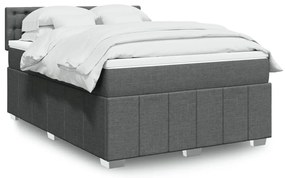 Κρεβάτι Boxspring με Στρώμα Σκούρο Γκρι 160x200 εκ Υφασμάτινο