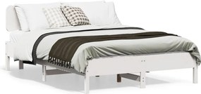 vidaXL Σκελετός Κρεβ. Χωρίς Στρώμα Λευκό 150x200 εκ Μασίφ Πεύκο